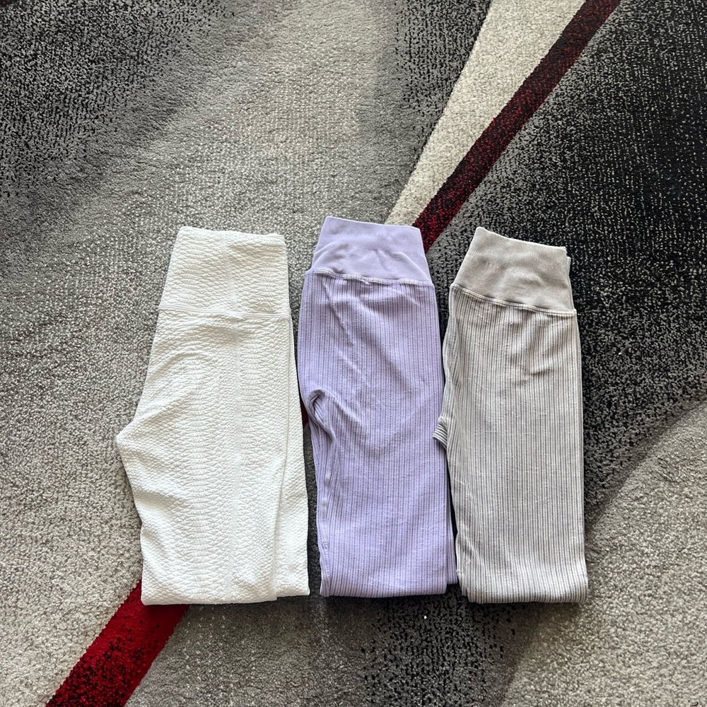 Nux Ribbed Performance Assorted Colors 3PC Leggings